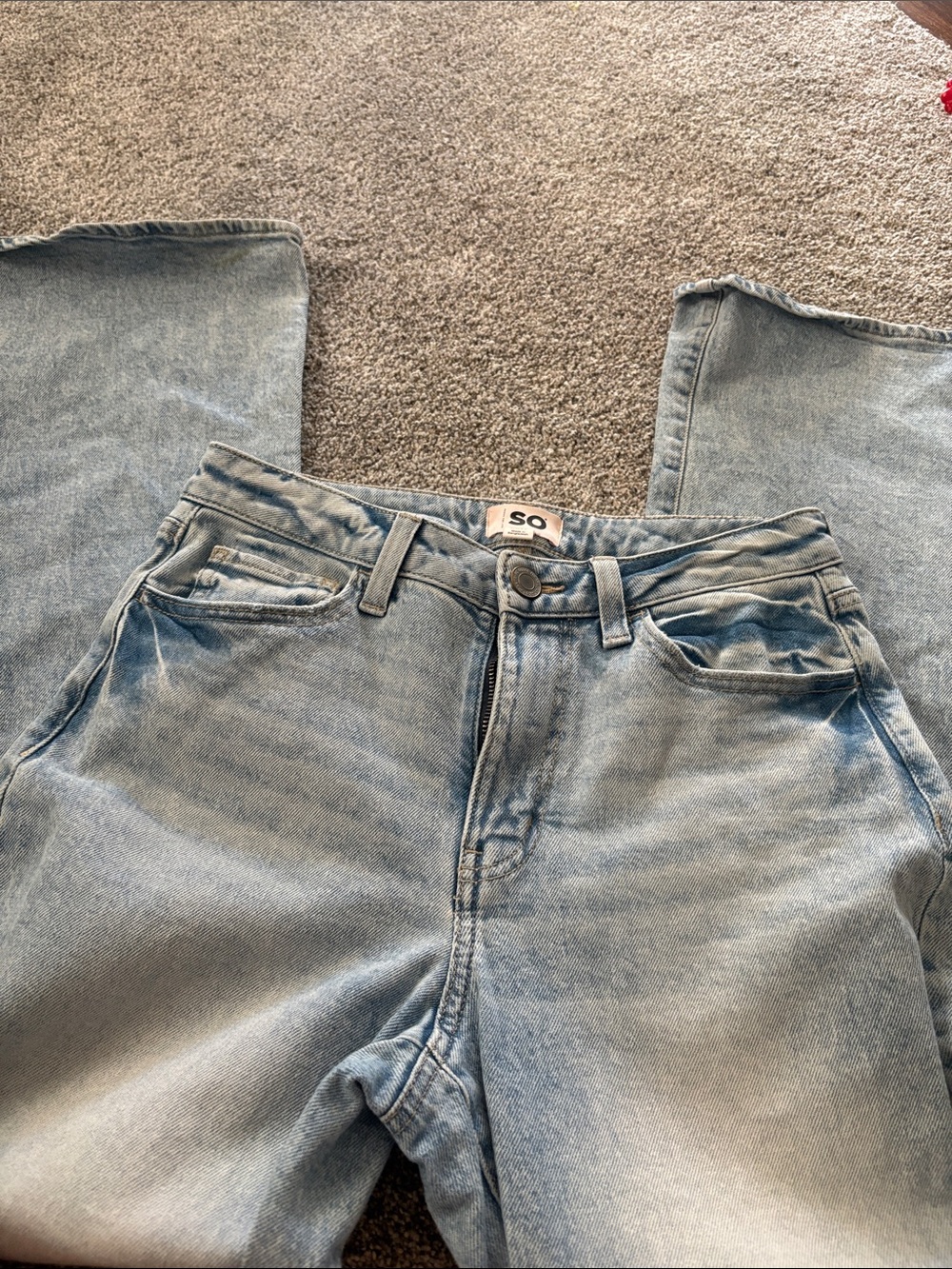 SO Faded Light Blue Straight-Leg Jeans